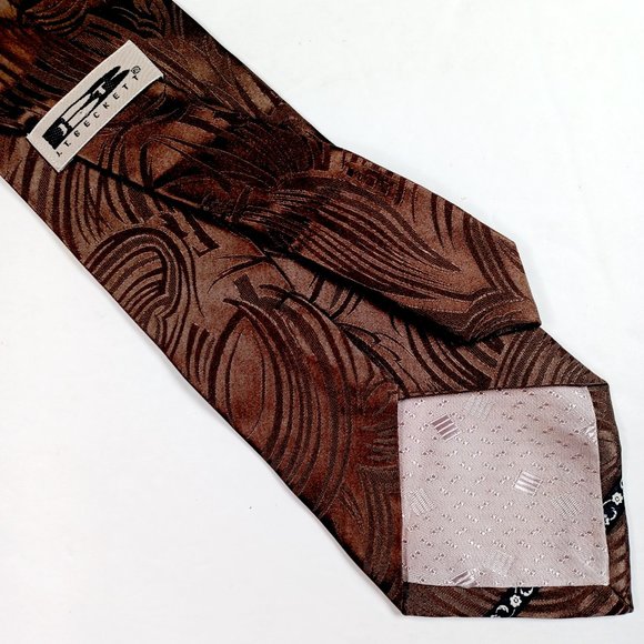 JT Beckett Brown Silk Necktie Flowers in Vase with Flower Chain 60 inches long - Picture 3 of 6